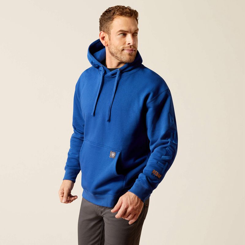 Ariat Rebar Graphic Hoodie Bleu Homme | XRO-61749554