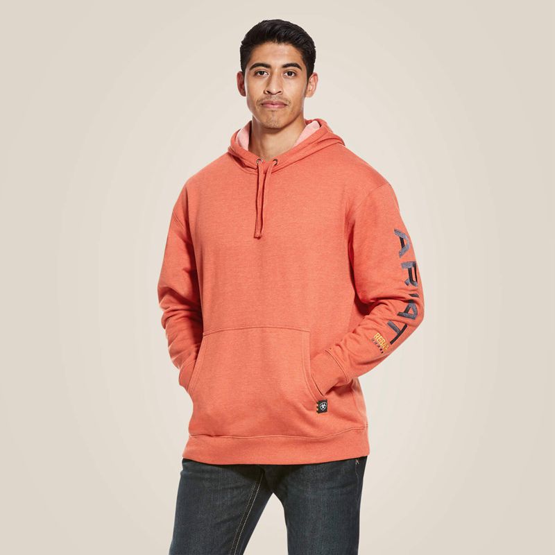 Ariat Rebar Graphic Hoodie Volcanic Heather Homme | CWV-92398797