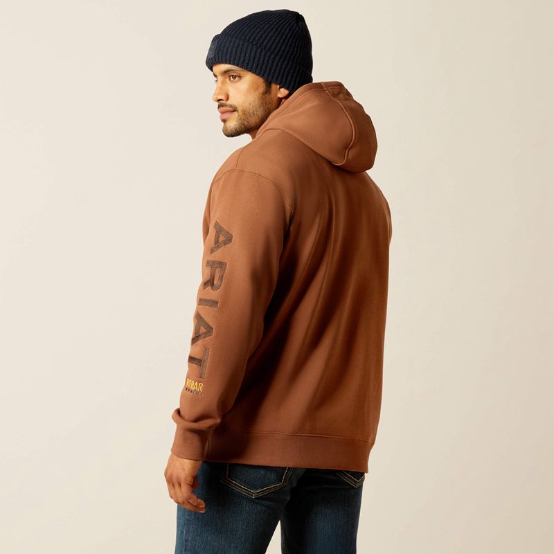 Ariat Rebar Graphic Hoodie Aztec/Coffee Bean Homme | DVY-08238939