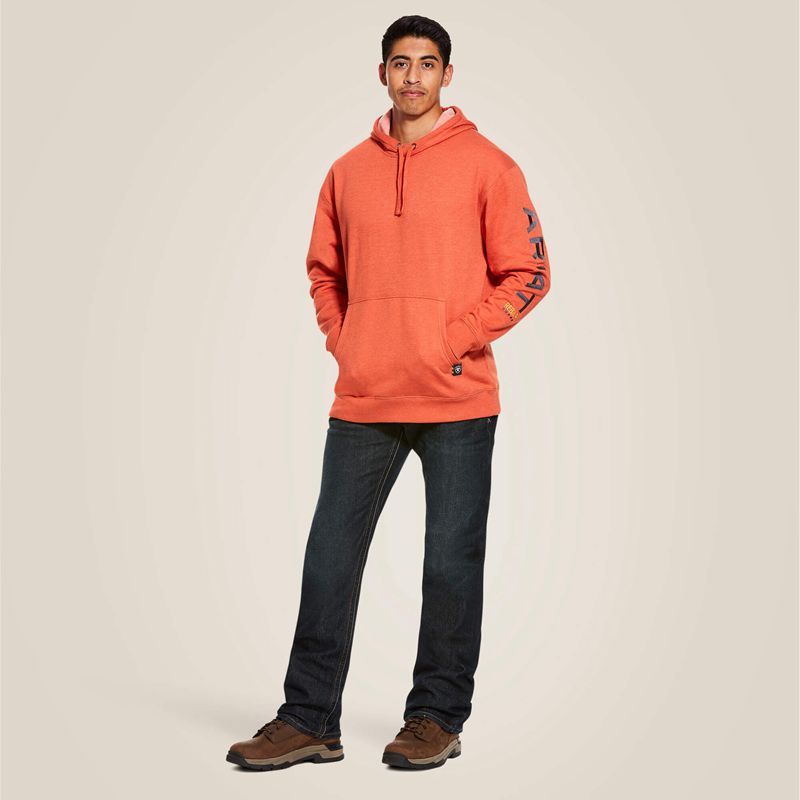 Ariat Rebar Graphic Hoodie Volcanic Heather Homme | CWV-92398797