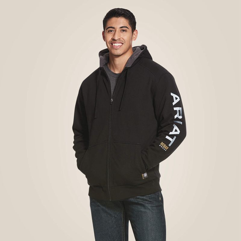 Ariat Rebar All-Weather Full Zip Hoodie Noir Homme | CEI-32296654