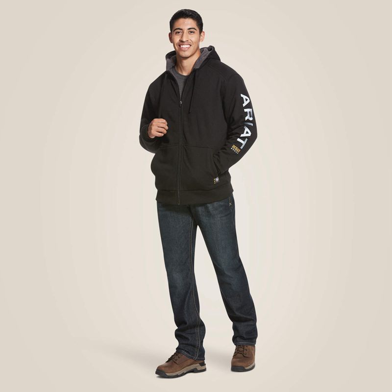 Ariat Rebar All-Weather Full Zip Hoodie Noir Homme | CEI-32296654