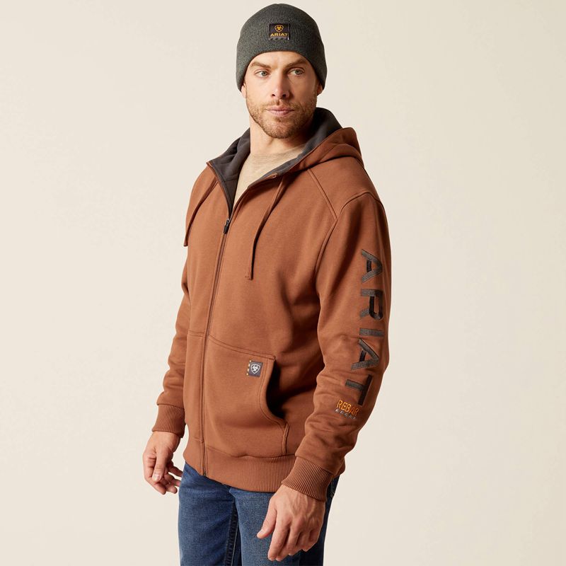 Ariat Rebar All-Weather Full Zip Hoodie Aztec Homme | PEI-30956448