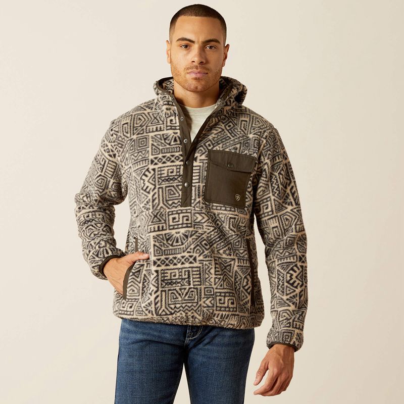 Ariat Polar Bear Fleece Hoodie Noir Homme | AAR-51066871