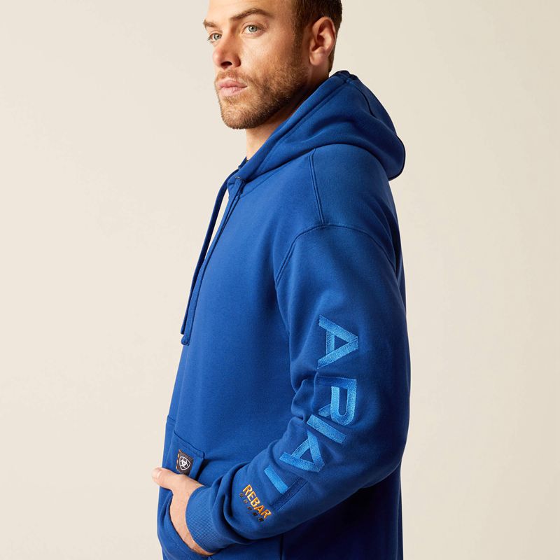 Ariat Rebar Graphic Hoodie Bleu Homme | XRO-61749554