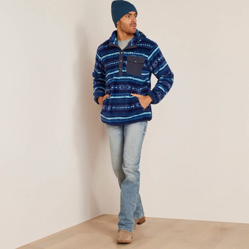 Ariat Polar Bear Fleece Hoodie Bleu Homme | CDA-56063791