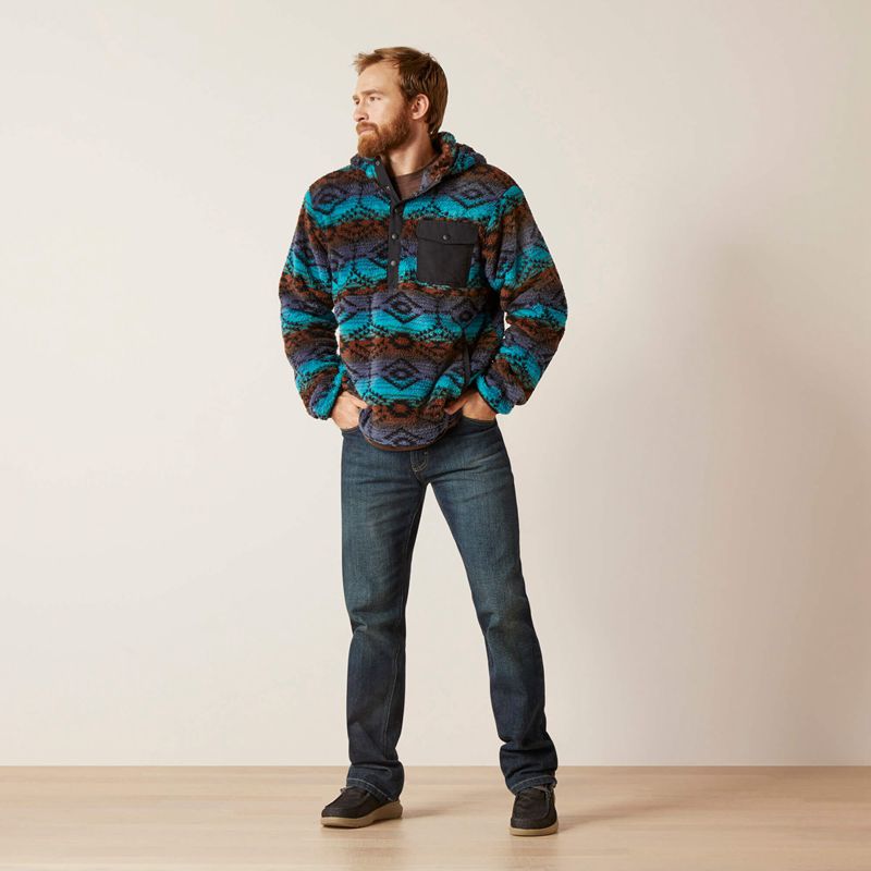 Ariat Polar Bear Fleece Hoodie Bleu Homme | JRE-92099240