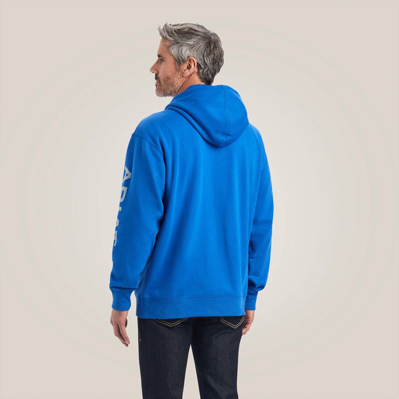 Ariat Logo Hoodie Cobalt Homme | XGH-86482771