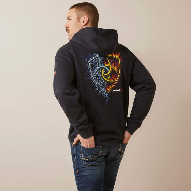 Ariat Fr Rev Shock Fire Hoodie Noir Homme | SSQ-21837917