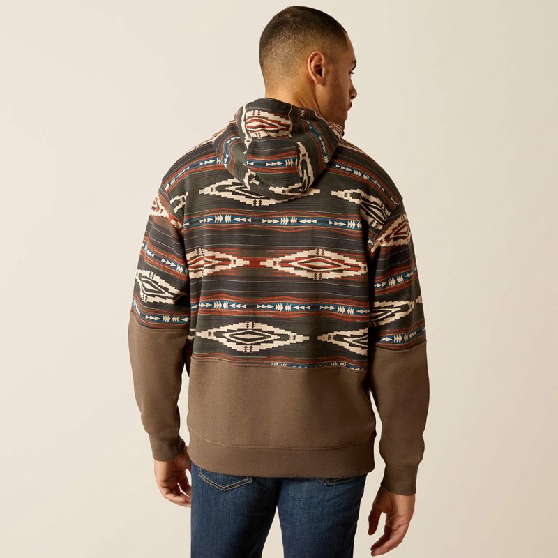 Ariat Color Block Hoodie Brindle Homme | TYA-72324594