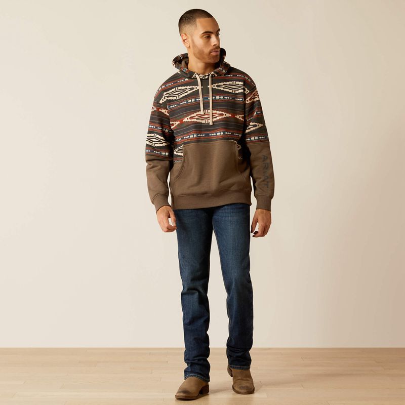 Ariat Color Block Hoodie Brindle Homme | TYA-72324594