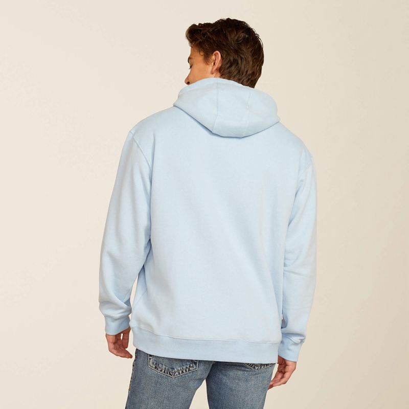 Ariat Canyon Southwest Circle Hoodie Soft Chambray Homme | UAX-77095638