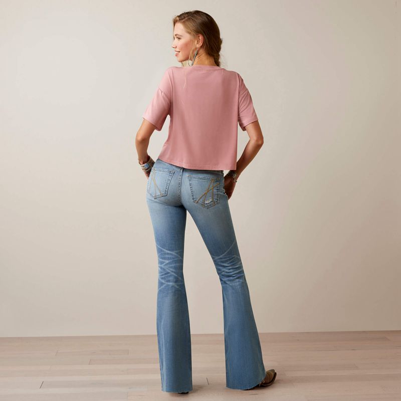 Ariat R.E.A.L. Mid Rise Hallie Flare Jean Colorado Femme | VEJ-82468342