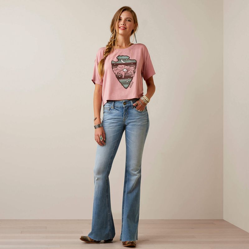 Ariat R.E.A.L. Mid Rise Hallie Flare Jean Colorado Femme | VEJ-82468342