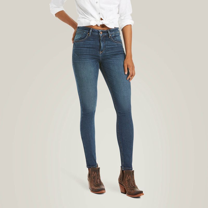 Ariat Premium High Rise Skinny Jean Stretch Bleu Femme | XXR-35189714