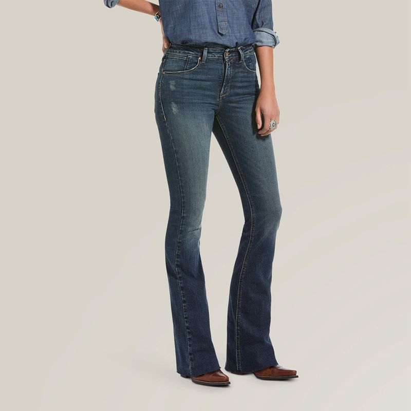 Ariat Premium High Rise Flare Jean Bleu Femme | OXP-64925475