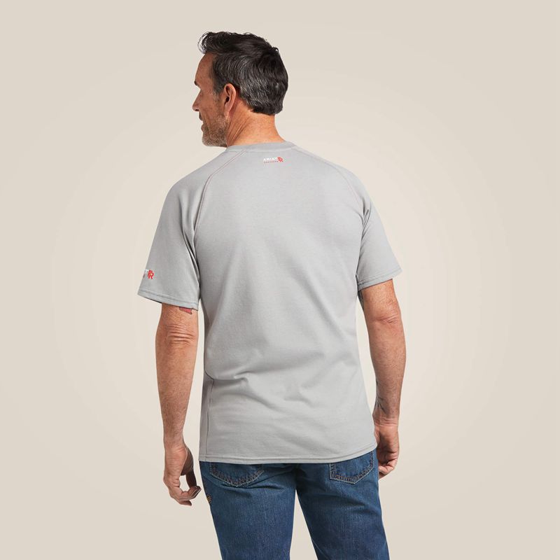 Ariat Fr Work Crew T-Shirt Argent Homme | JNO-07632162