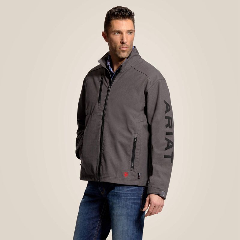 Ariat Fr Team Logo Softshell Jacket Iron Gray Homme | VAC-69805504