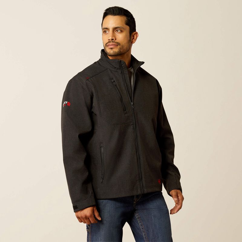 Ariat Fr Team Logo Softshell Jacket Black/Mexico Homme | LIC-53867040