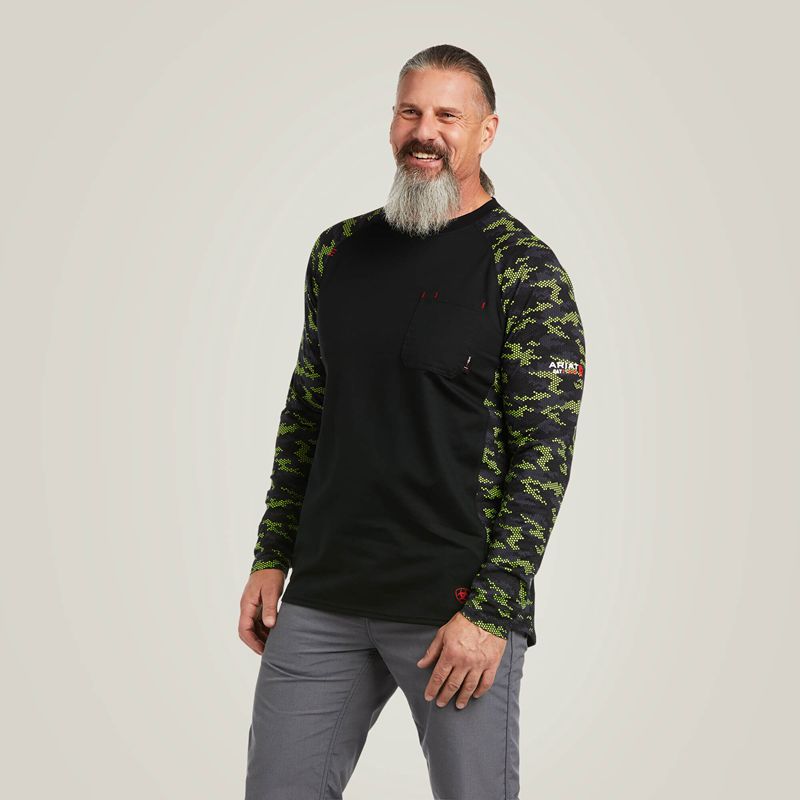 Ariat Fr Stretch Camo Baseball T-Shirt Camouflage Homme | DRN-57196156