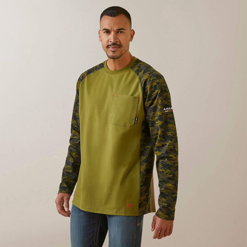 Ariat Fr Stretch Camo Baseball T-Shirt Camouflage Homme | ZCE-91181606