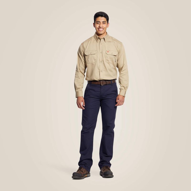 Ariat Fr Solid Work Shirt Kaki Homme | NAD-11324369