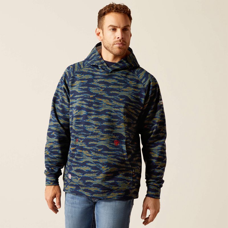 Ariat Fr Smoke Hoodie Bleu Camouflage Homme | FZV-91692005