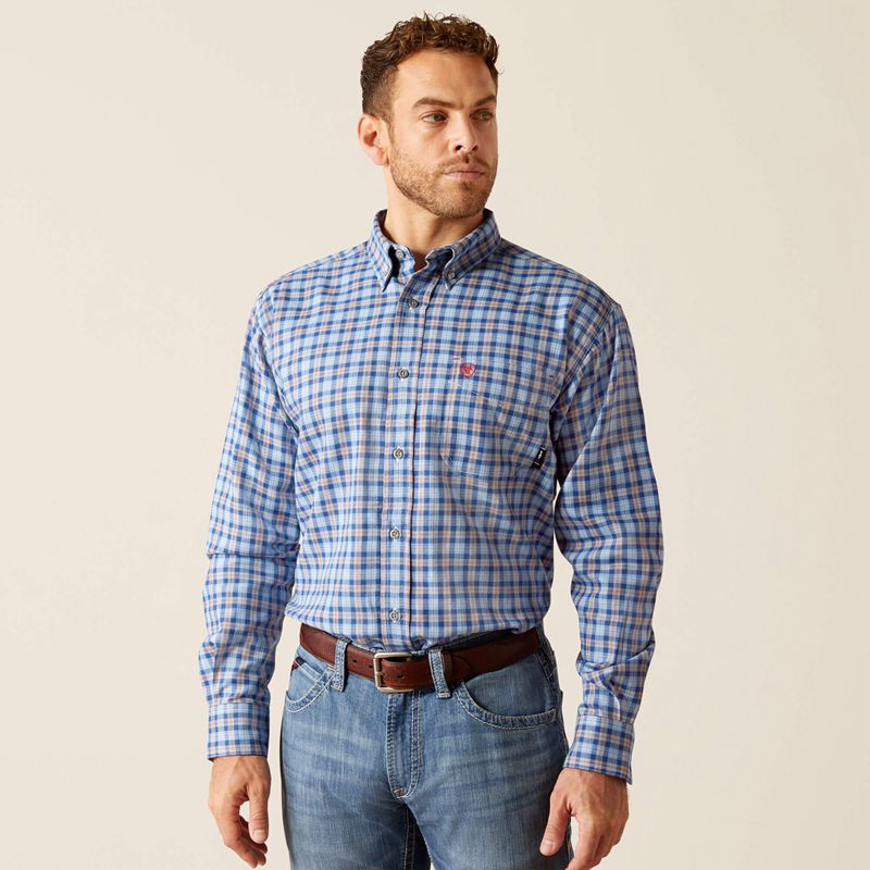 Ariat Fr Sierra Work Shirt Bleu Homme | ARU-34244375