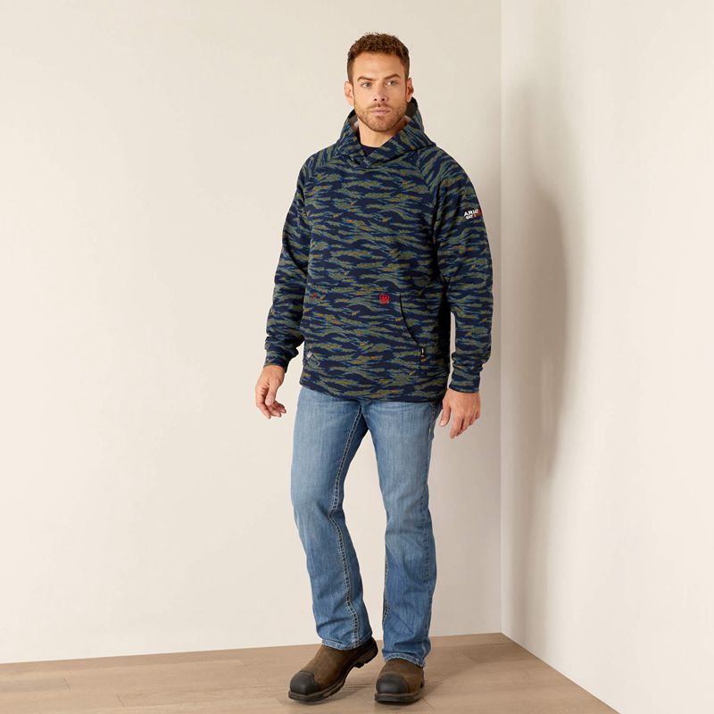 Ariat Fr Smoke Hoodie Bleu Camouflage Homme | FZV-91692005