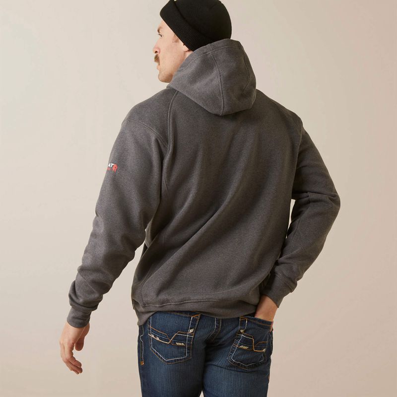 Ariat Fr Rev Pullover Hoodie Charcoal Heather Homme | QFA-87599371