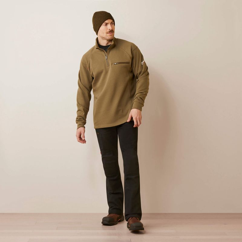 Ariat Fr Rev 1/4 Zip Top Beech Homme | QDG-07902450