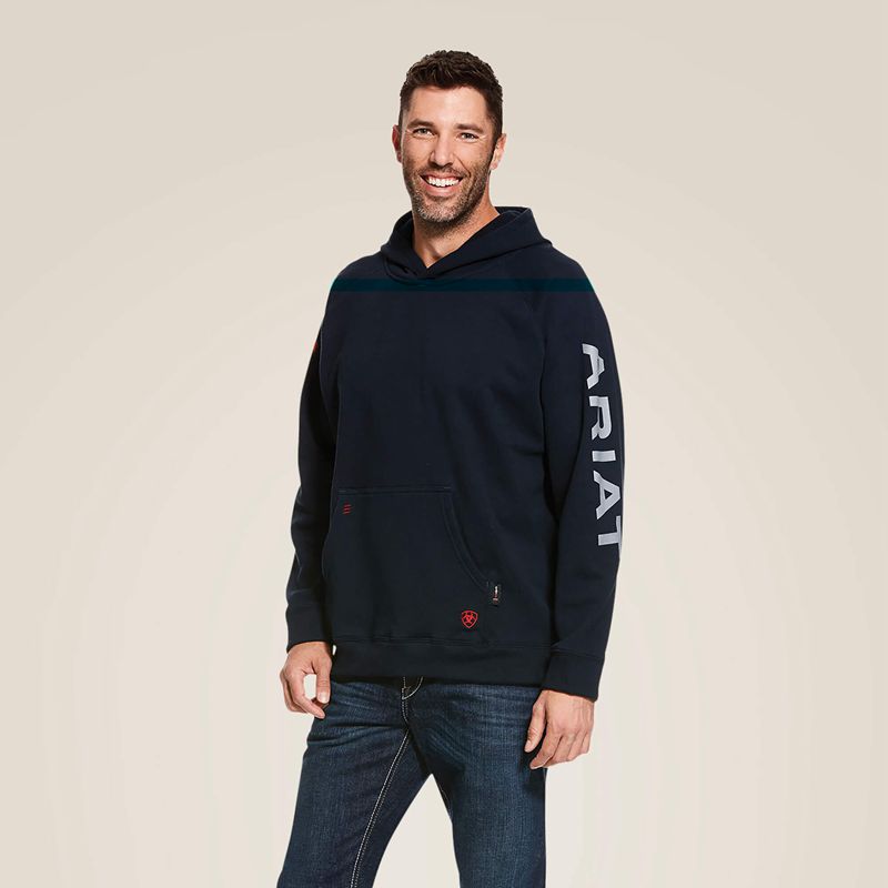 Ariat Fr Primo Fleece Logo Hoodie Bleu Marine Homme | RXU-78618185