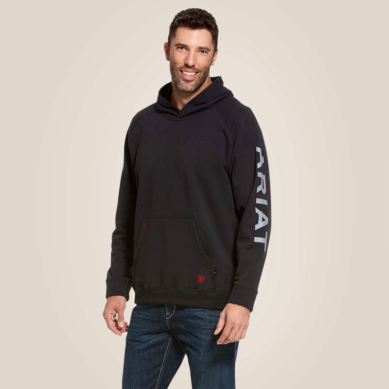 Ariat Fr Primo Fleece Logo Hoodie Noir Homme | JKN-63553482