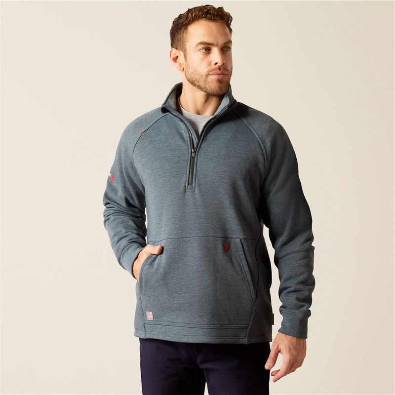 Ariat Fr Primo Fleece 2.0 1/4 Zip Sweater Grise Homme | JTL-19389221