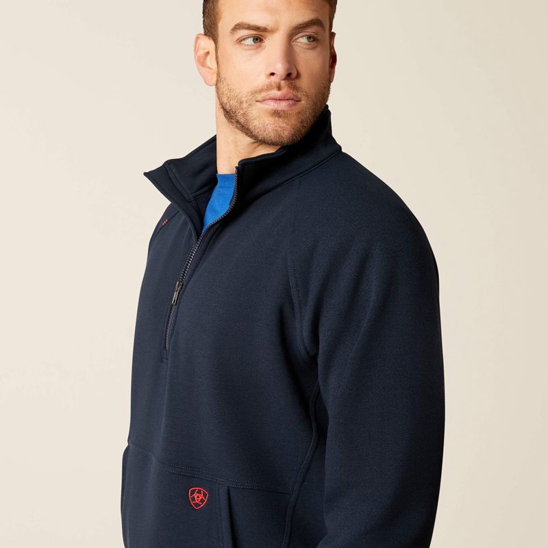 Ariat Fr Primo Fleece 2.0 1/4 Zip Sweater Bleu Marine Homme | AQG-65715294