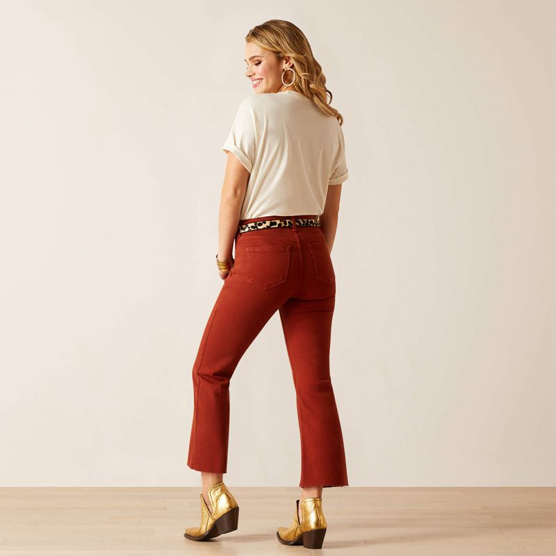 Ariat High Rise Jazmine Kick Flare Jean Brick Femme | UFL-76791835