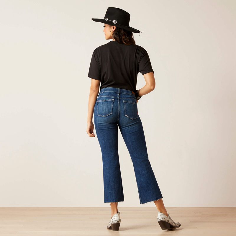 Ariat High Rise Caroly Flare Crop Jean Athena Femme | UHW-37390948