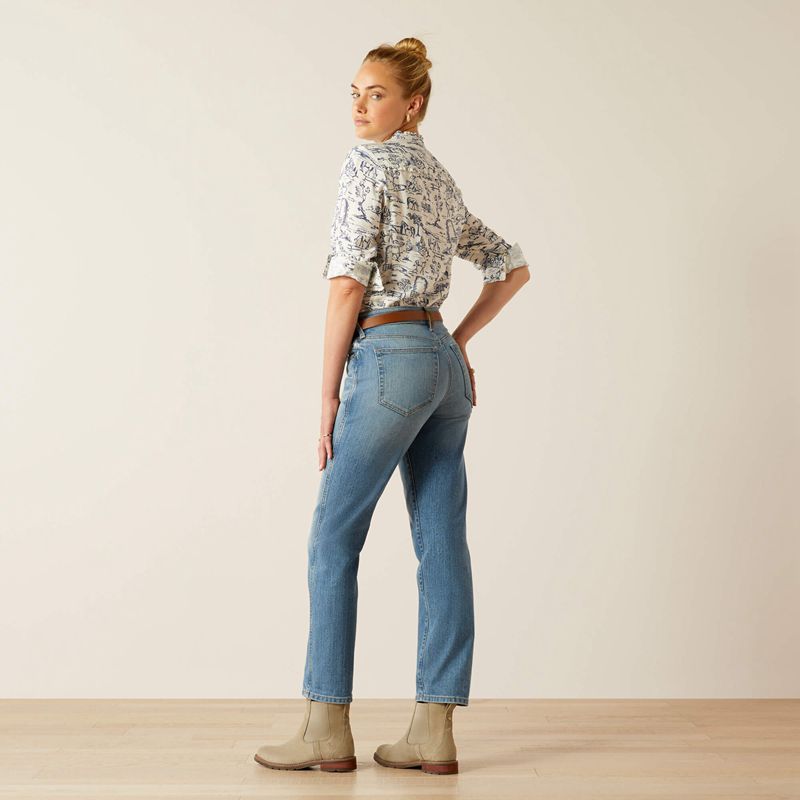 Ariat High Rise Bridle Slim Straight Leg Jeans Abeline Femme | WTF-67303805