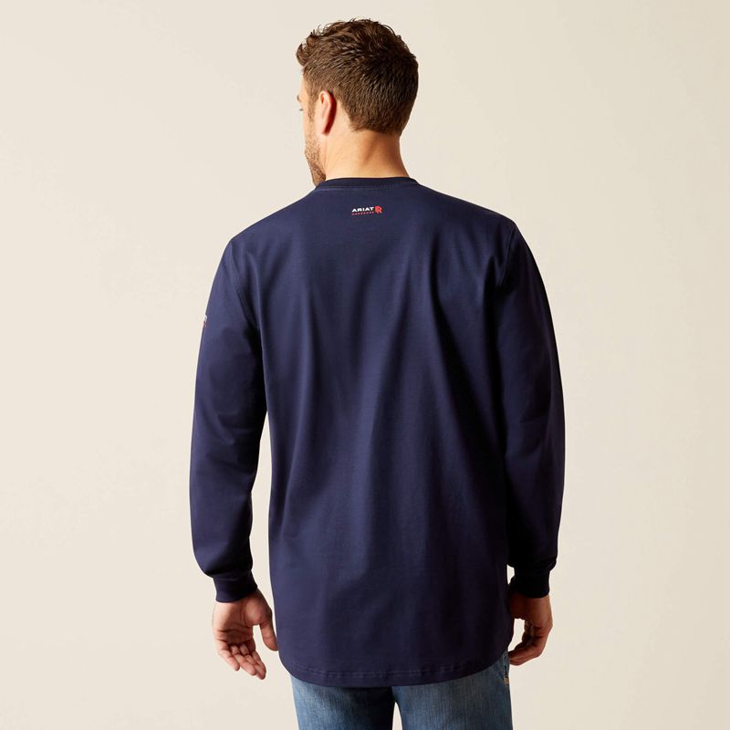 Ariat Fr Pima T-Shirt Bleu Marine Homme | NWJ-08324504