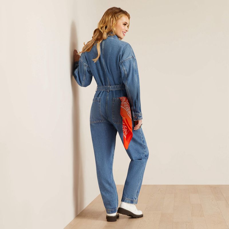 Ariat Denim Jumpsuit Georgia Femme | XBY-14613476