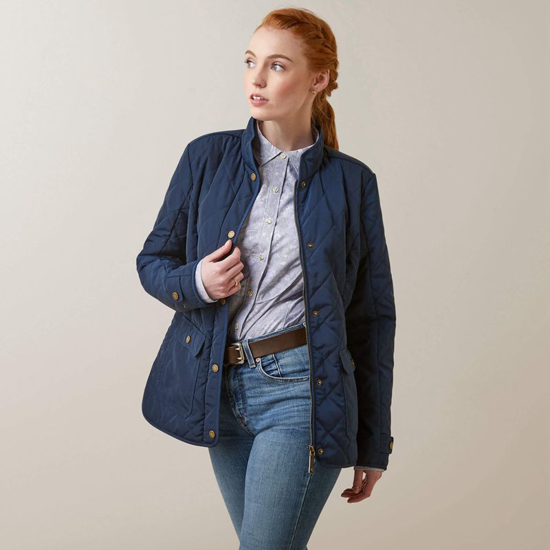 Ariat Woodside Jacket Bleu Marine Femme | UQY-57091557