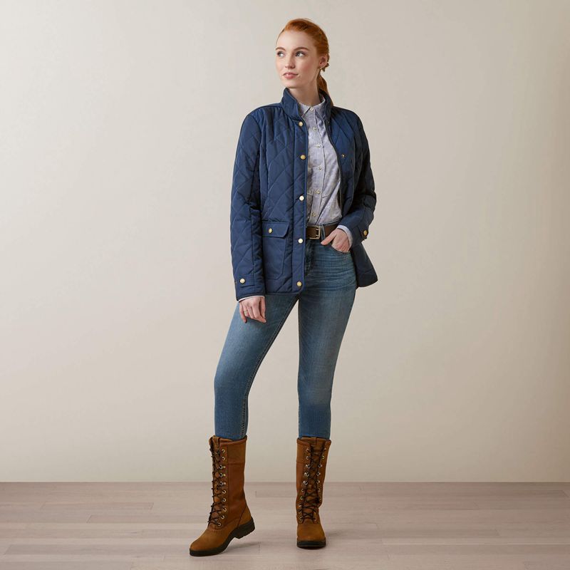 Ariat Woodside Jacket Bleu Marine Femme | UQY-57091557