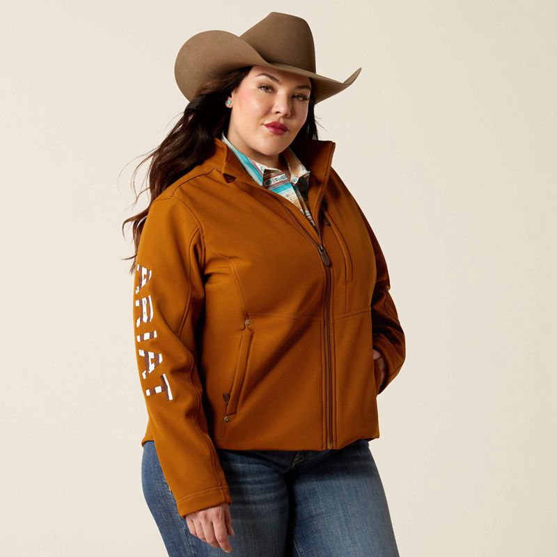 Ariat Team Patriot Softshell Jacket Chestnut Horse Femme | AKQ-64053933