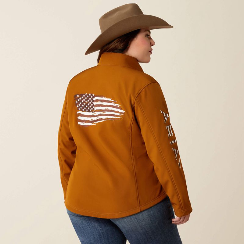 Ariat Team Patriot Softshell Jacket Chestnut Horse Femme | AKQ-64053933