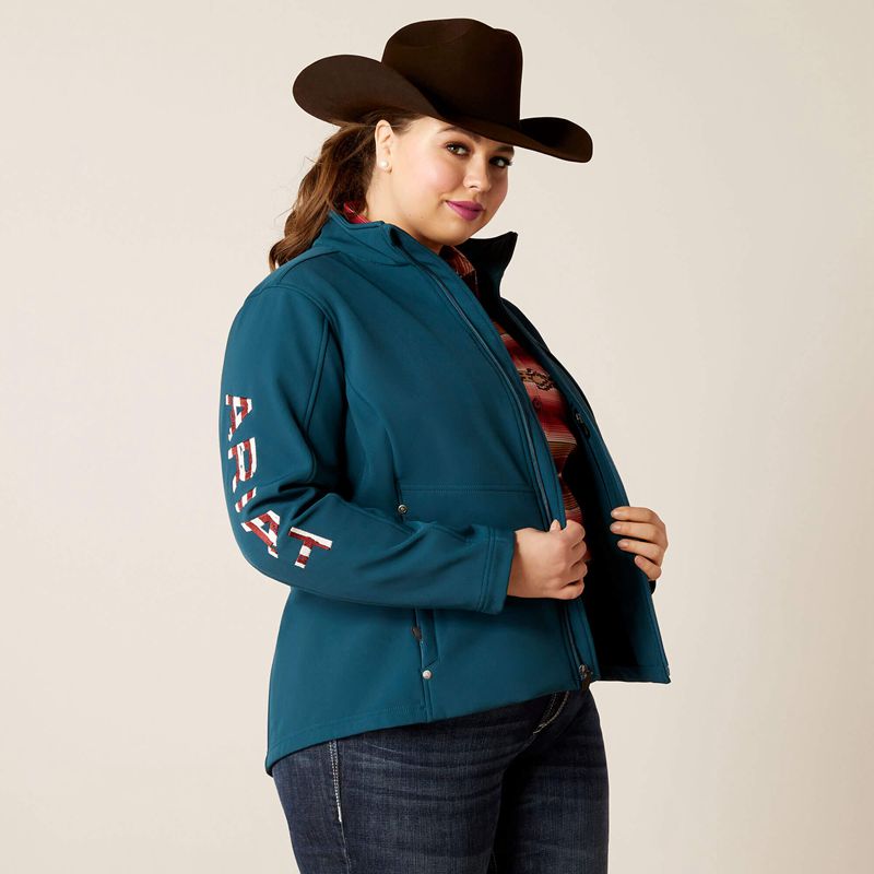 Ariat Team Patriot Softshell Jacket Reflecting Pond Femme | NOP-93873662