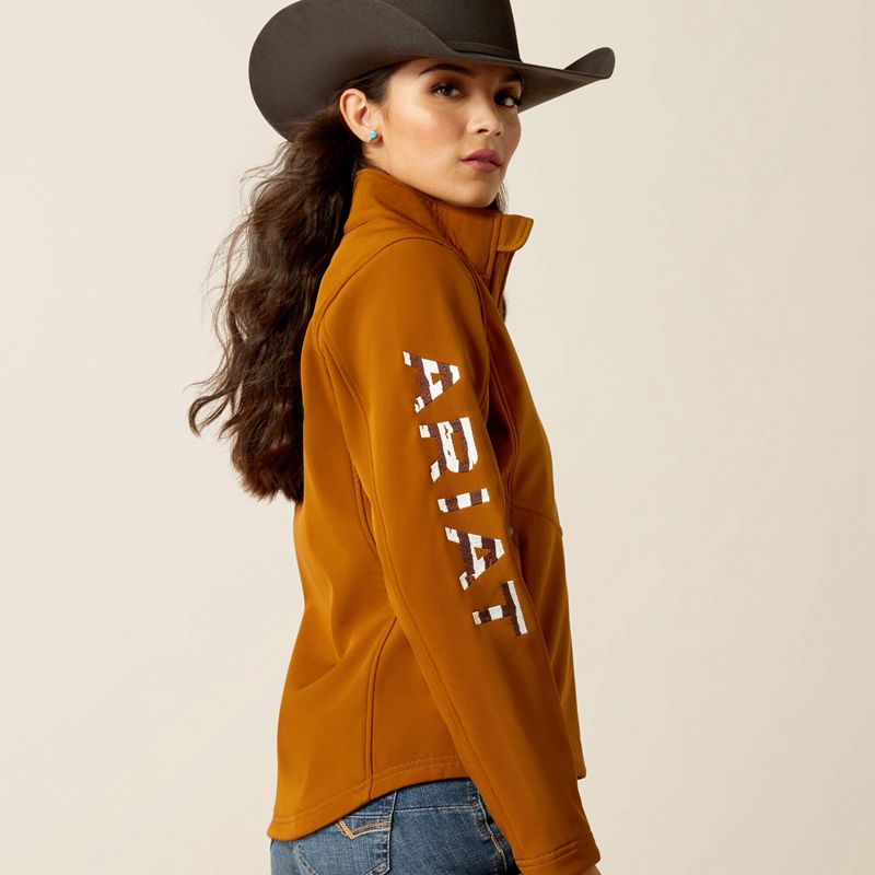 Ariat Team Patriot Softshell Jacket Chestnut Horse Femme | AKQ-64053933