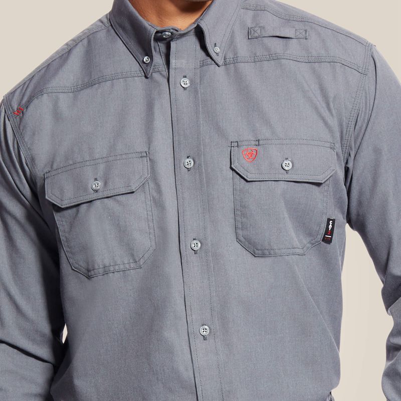 Ariat Fr Featherlight Work Shirt Gunmetal Homme | APB-73586234