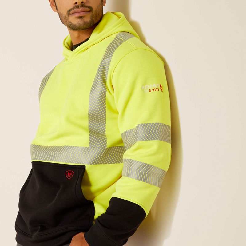 Ariat Fr Hi-Vis Hoodie Jaune Homme | VLC-83113541