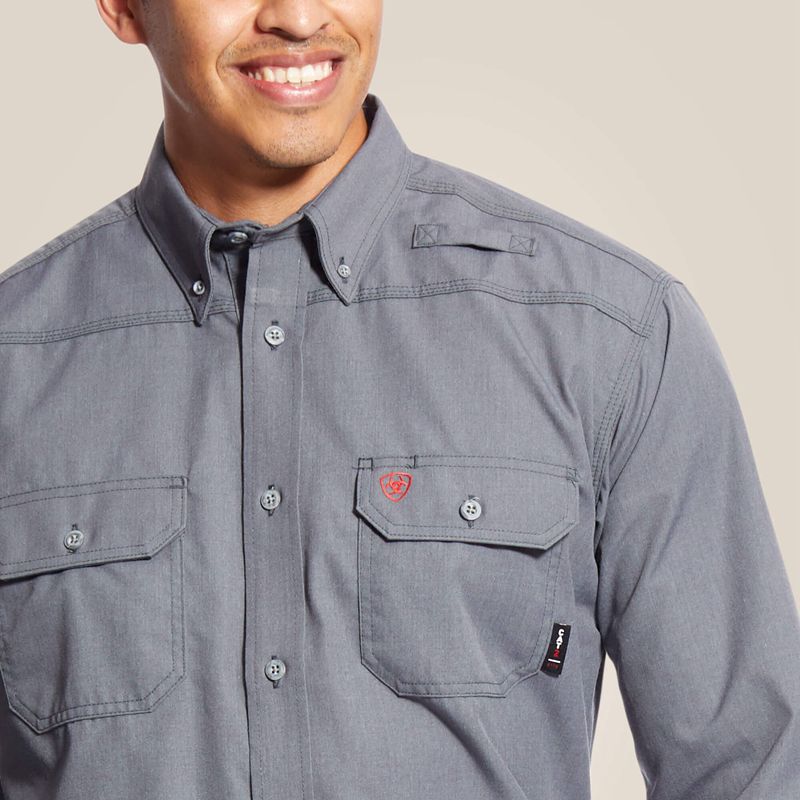 Ariat Fr Featherlight Work Shirt Gunmetal Homme | APB-73586234