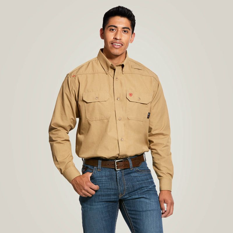 Ariat Fr Featherlight Work Shirt Kaki Homme | EWR-42616576